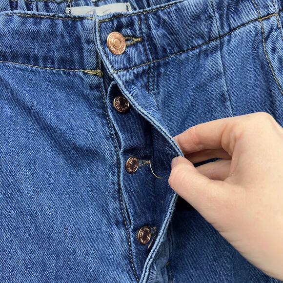 Free People We The Free All Star Pull On Jean Large Baggy Loose Fit Button Fly - Picture 6 of 7